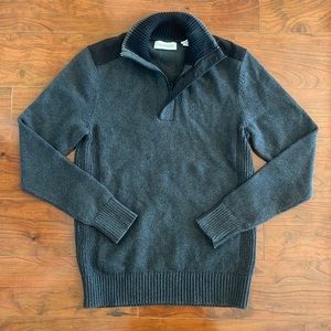 Calvin Klein Dark Gray Quarter Zip Knit Sweater